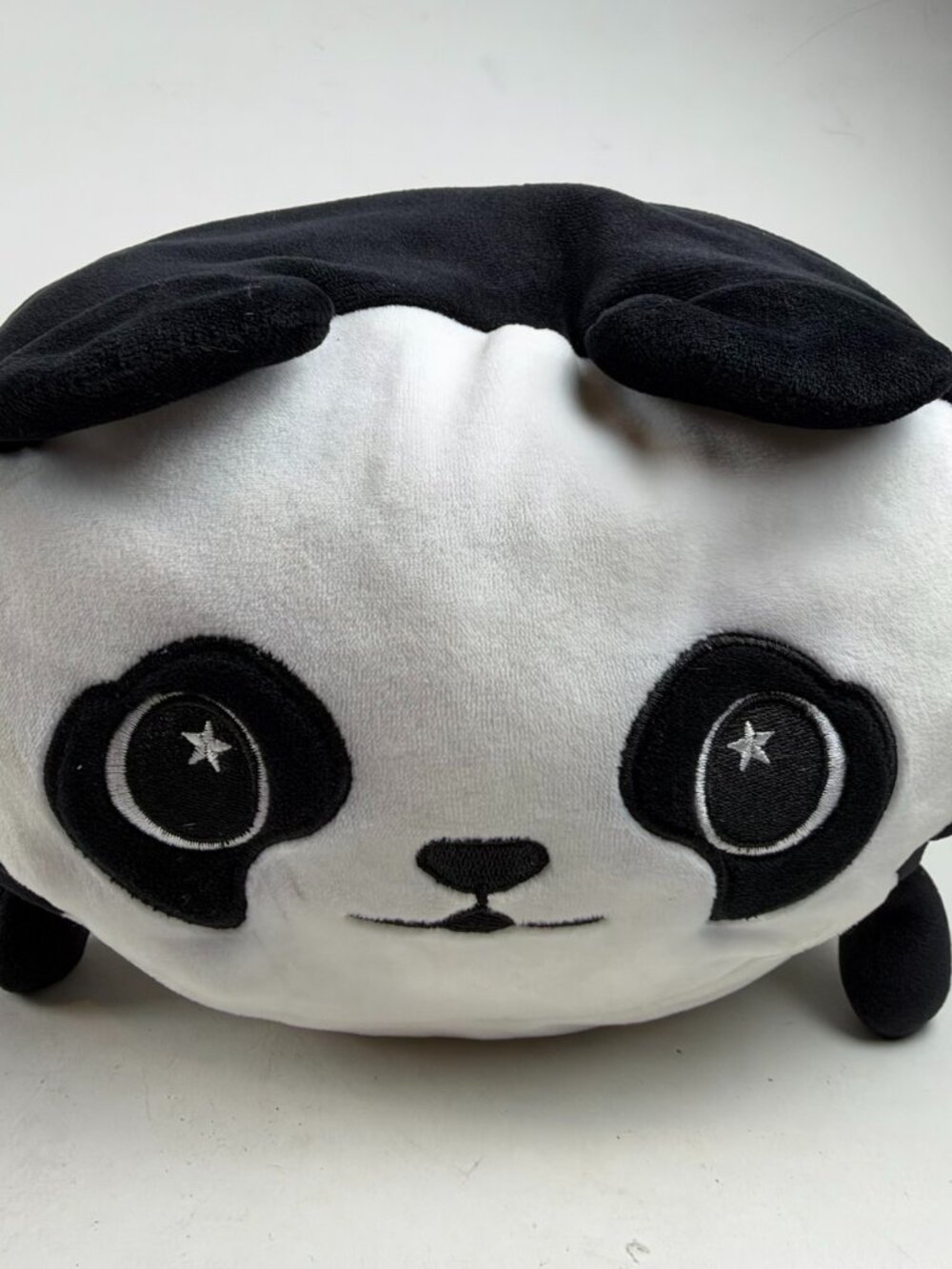 MSA Trading Panda Bear Plush Pillow Roll Bolster Star Eyes Stuffed Animal 9"